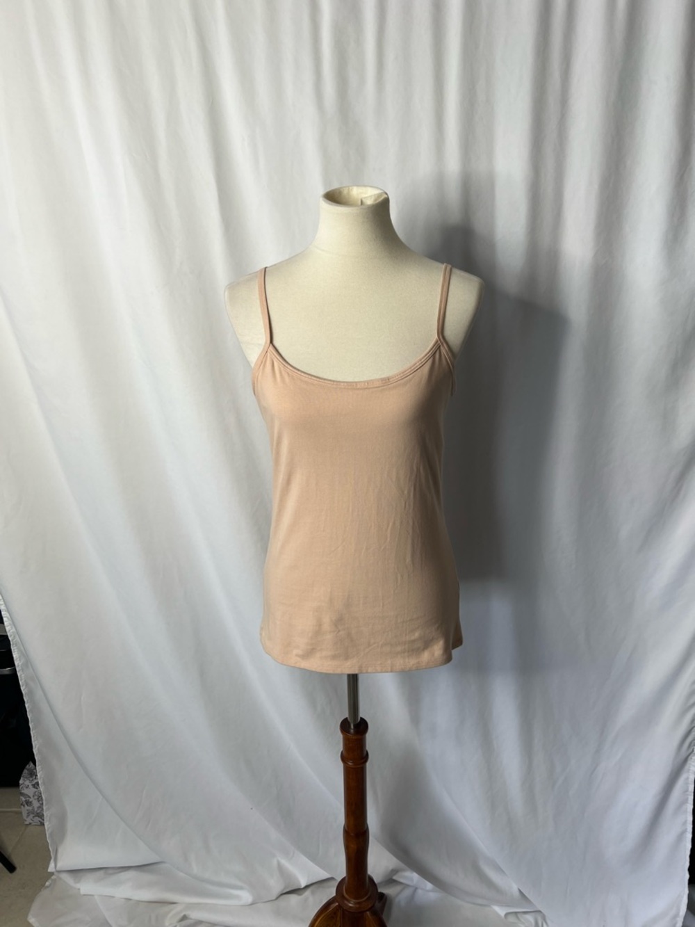 VS Bra Tops Nude Cami Tank | Built-In Bra | Size L/G | Stretch Cotton